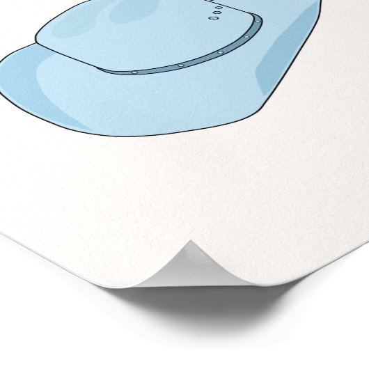 Howdy Cowboy Pet Baby Blue Poster (Hoek)