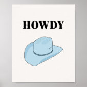 Howdy Cowboy Pet Baby Blue Poster (Voorkant)