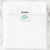 Howdy Cowboy Pet Baby Blue Vierkante Sticker (Tas)