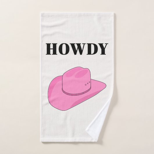 Howdy Cowboy Pet Pink Bad Handdoek (Handdoek)
