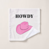 Howdy Cowboy Pet Pink Bad Handdoek (Wasdoekje)