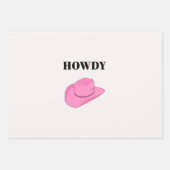 Howdy Cowboy Pet Pink Inpakpapier Vel (Voorkant 3)