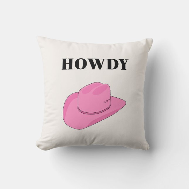 Howdy Cowboy Pet Pink Kussen (Voorkant)