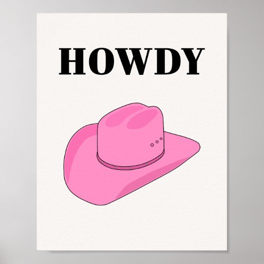 Howdy Cowboy Pet Pink Poster (Voorkant)