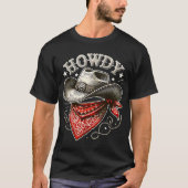 Howdy Cowboy Pet Western T-shirt (Voorkant)