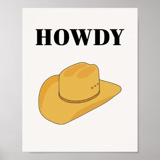 Howdy Cowboy Pet Yellow Poster (Voorkant)