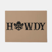 Howdy Cowboy Raccoon Western Funny Welcome Mat (Voorkant)