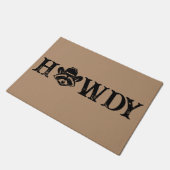 Howdy Cowboy Raccoon Western Funny Welcome Mat (Schuin)