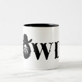 Howdy Cowboy Raccoon Western Funny Welcome Tweekleurige Koffiemok (Center)