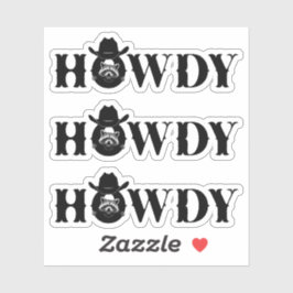 Howdy Cowboy Raccoon with Rustic Western Style Sticker