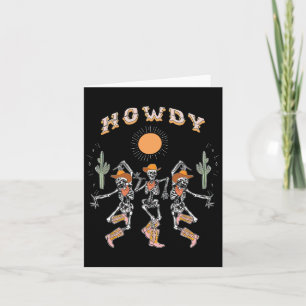 Howdy Cowboy Skeleton Dancing Country Western Hall Kaart