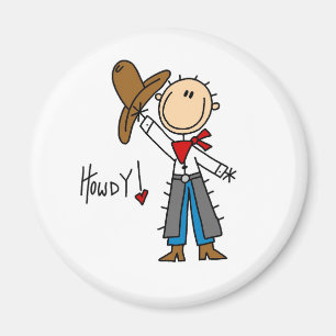 Howdy! Cowboy Stick Figuur Magnet