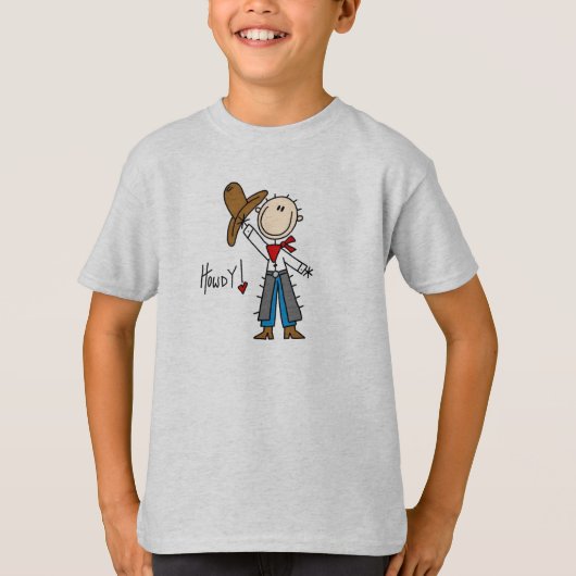 Howdy! Cowboy Stick Figuur Shirt (Voorkant)