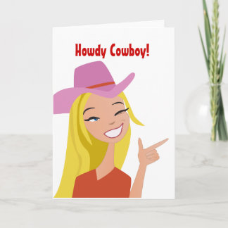 Howdy Cowboy-Wenskaart Kaart