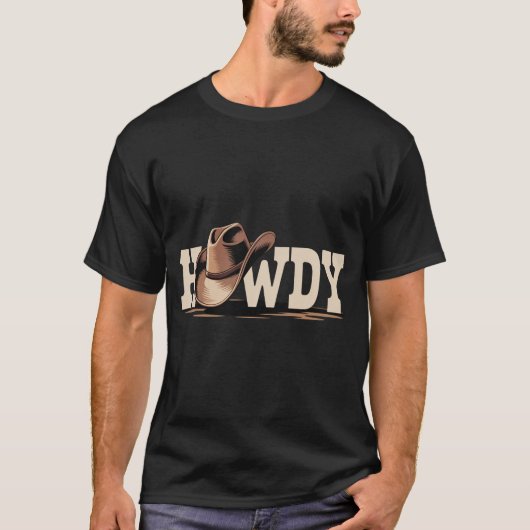 Howdy Cowboy Western T-shirt (Voorkant)