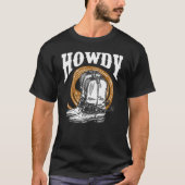 Howdy Cowboy Wild West Lasso boots Rodeo T-shirt (Voorkant)