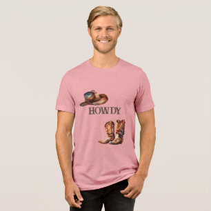 Howdy Cowboylaarzen en Pet Tri-Blend Shirt