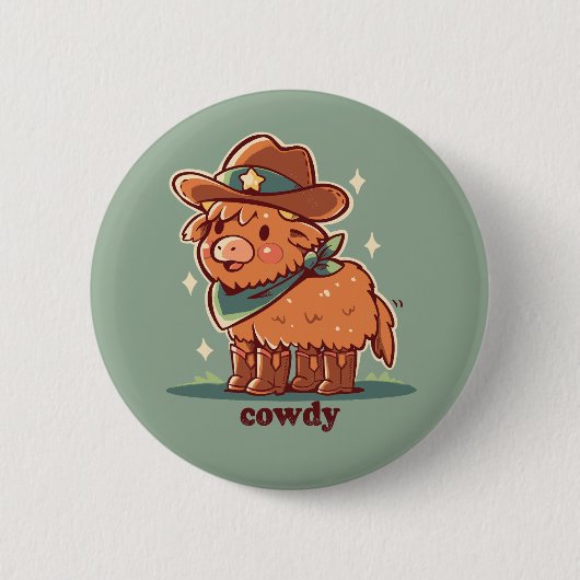 Howdy Cowdy Ronde Button 5,7 Cm (Voorkant)