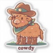Howdy Cowdy Sticker (Voorkant)