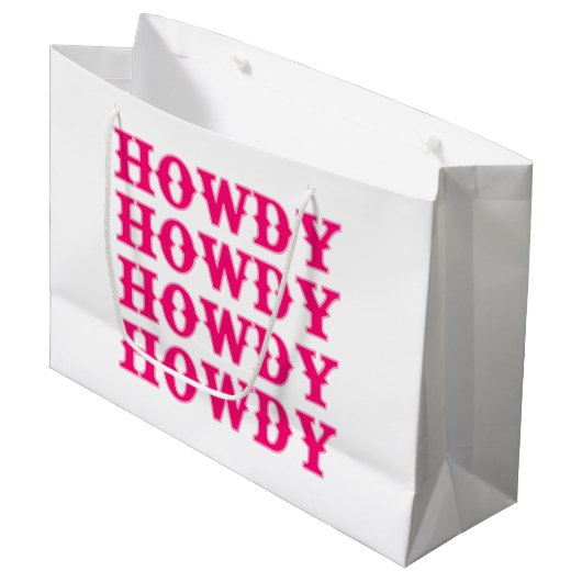 Howdy Cowgirl Disco Last Rodeo Groot Cadeauzakje (Voorkant Gekanteld)