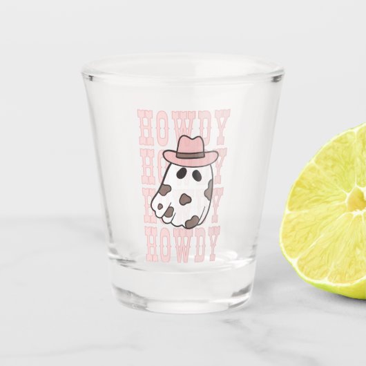 Howdy Cowgirl Halloween Leuk shot glas (Voorkant)