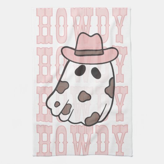 Howdy Cowgirl Halloween Leuke keukenhanddoek (Verticaal)