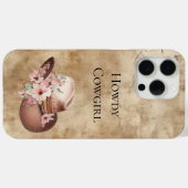 Howdy Cowgirl Roze Bloemen Pet Western Chic Case-Mate iPhone Case (Achterkant (horizontaal))