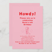 Howdy Cowgirl Verjaardag Uitnodiging (Voorkant / Achterkant)