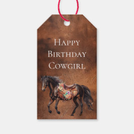 Howdy Cowgirl Western Horse Floral Saddle Cadeaulabel