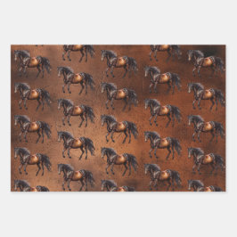 Howdy Cowgirl Western Horse Floral Saddle Inpakpapier Vel