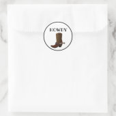 Howdy Custom Western Cowboy Boot Ronde Sticker (Tas)
