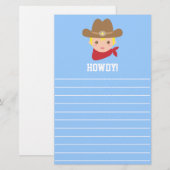 Howdy, Cute Cowboy voor kleine jongens Briefpapier (Voorkant / Achterkant)