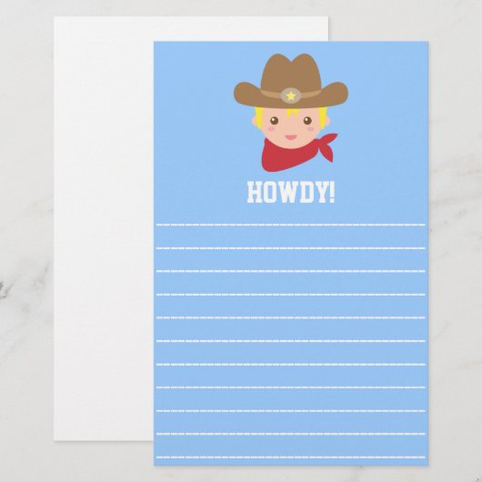 Howdy, Cute Cowboy voor kleine jongens Briefpapier (Voorkant / Achterkant)
