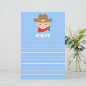 Howdy, Cute Cowboy voor kleine jongens Briefpapier (Staand voorkant)