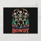 Howdy Dancing Skelet Grappige Kerstvakantie Feestdagenkaart (Voorkant)