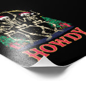 Howdy Dancing Skelet Grappige Kerstvakantie Foto Afdruk (Hoek)