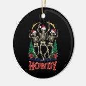 Howdy Dancing Skelet Grappige Kerstvakantie Keramisch Ornament (Links)
