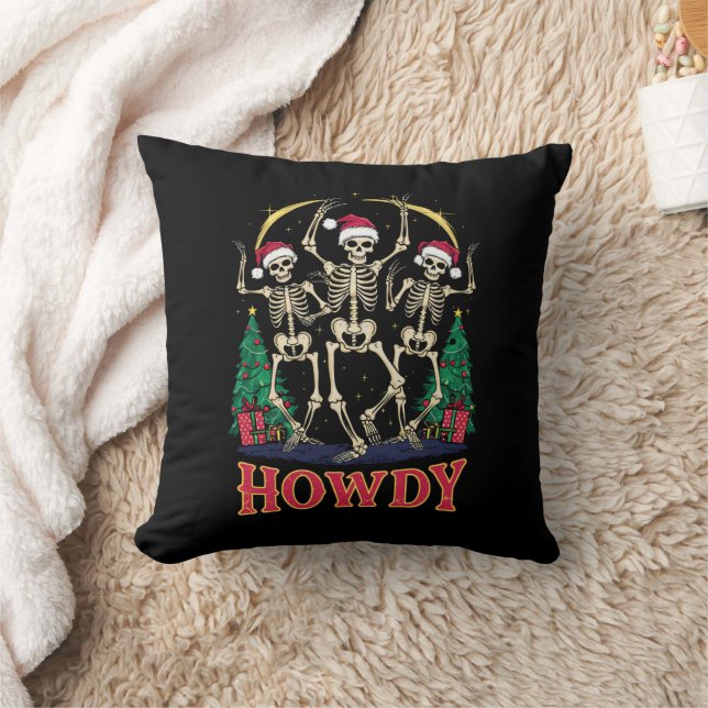 Howdy Dancing Skelet Grappige Kerstvakantie Kussen (Deken)