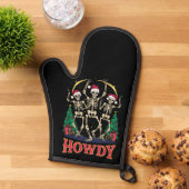 Howdy Dancing Skelet Grappige Kerstvakantie Ovenwant (Top down)