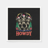 Howdy Dancing Skelet Grappige Kerstvakantie Servet (Voorkant)