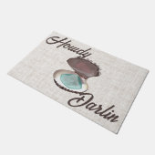 Howdy Darlin Kustoester met Blauwgroen Zee Deurmat (Schuin)