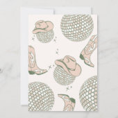 Howdy Disco Verjaardagsfeestje Uitnodigen Kaart (Achterkant)