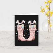 Howdy Easter Western Easter Bunny Cowboy Boots Eas Kaart (Gele Bloem)