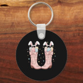 Howdy Easter Western Easter Bunny Cowboy Boots Eas Sleutelhanger (Voorkant)