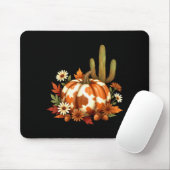 Howdy Fall Pumpkin Retro Western Cowboy Cow Hallow Muismat (Met muis)