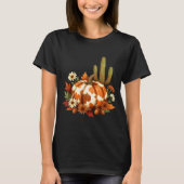 Howdy Fall Pumpkin Retro Western Cowboy Cow Hallow T-shirt (Voorkant)