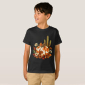 Howdy Fall Pumpkin Retro Western Cowboy Cow Hallow T-shirt (Voorkant volledig)