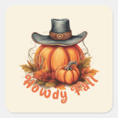 Howdy Fall Vierkante Sticker (Voorkant)