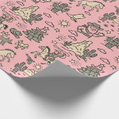 Howdy Feestdagen Cowboy Western Hand getekend Cadeaupapier (Hoek)