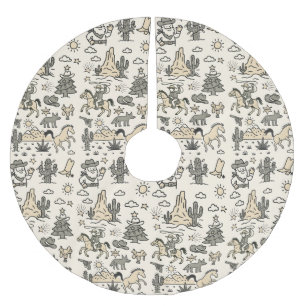 Howdy Feestdagen Cowboy Western Hand getekend Kerstboom Rok